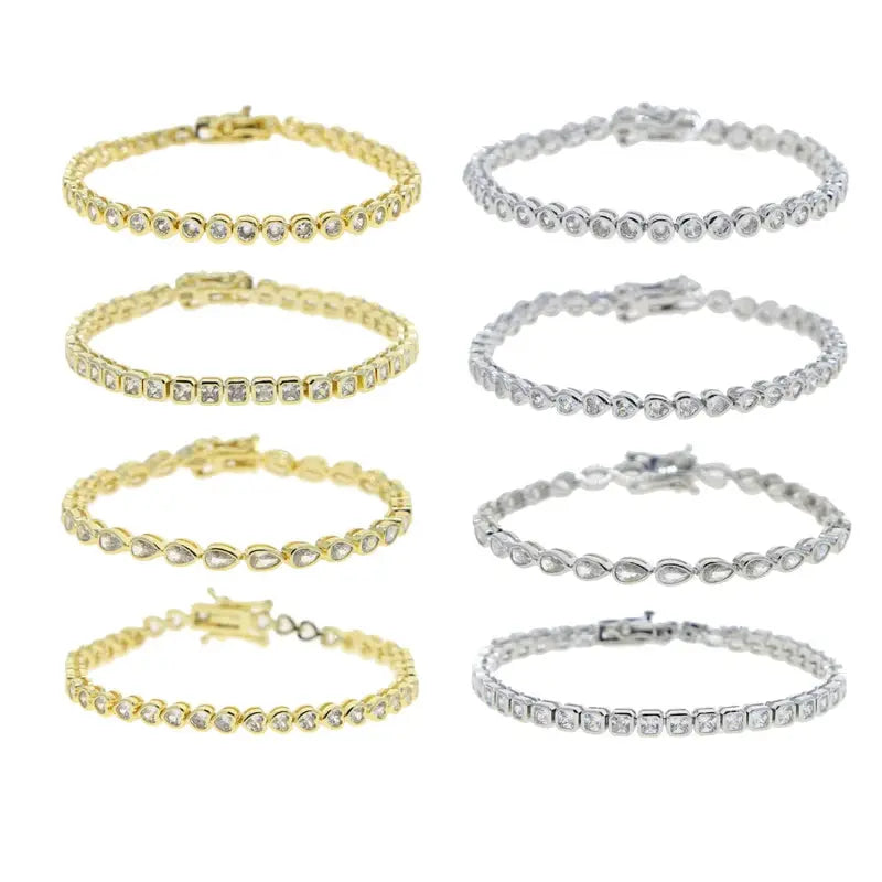 Bezel Cubic Zirconia 5A CZ Tennis Chain Bracelet - USMJ0227 AliExpress-Dropship