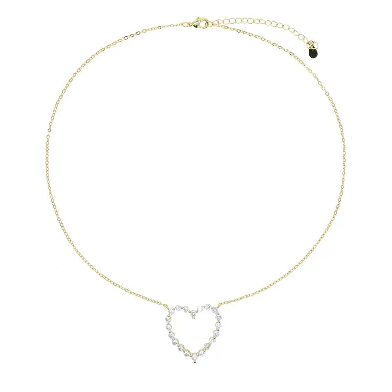Fashion Jewelry for Girlfriend Iced Out Hollow Heart Pendant Necklace - USMJ0197 AliExpress-Dropship