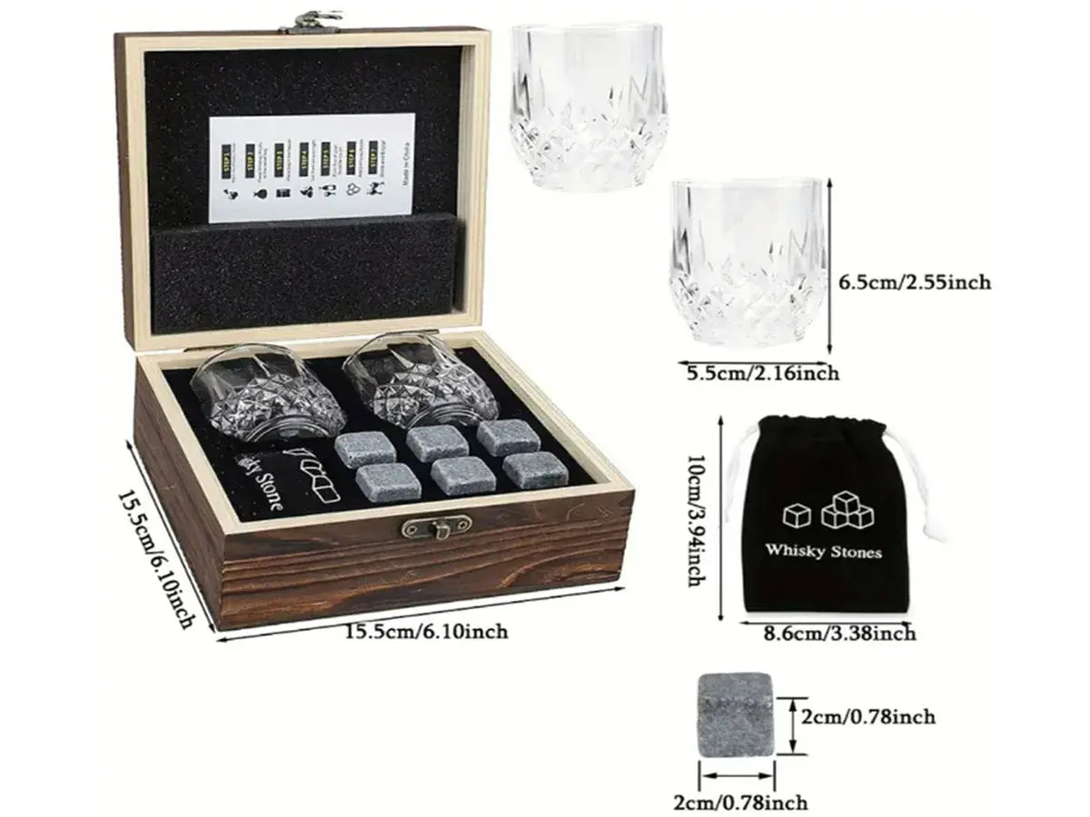 Whiskey Stones Glasses Set Granite Ice Cube For Whisky - USMGD0211 AliExpress-Dropship