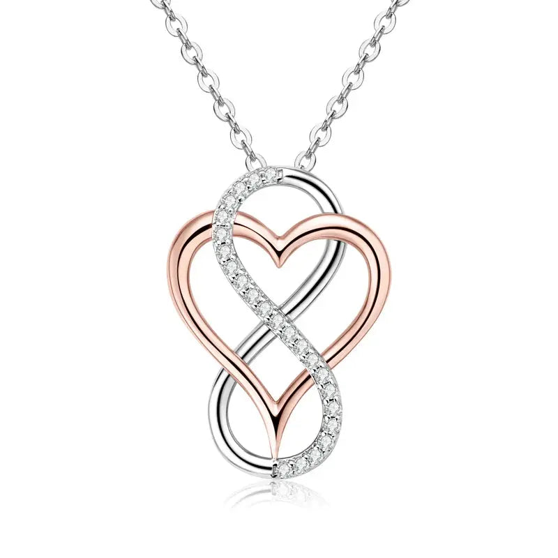 IOGOU D Moissanite Heart Infinity Pendant Necklace - USMJ0255 AliExpress-Dropship