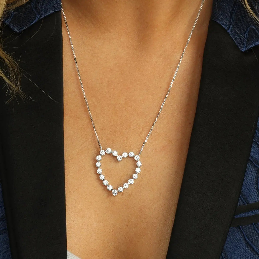 Fashion Jewelry for Girlfriend Iced Out Hollow Heart Pendant Necklace - USMJ0197 AliExpress-Dropship