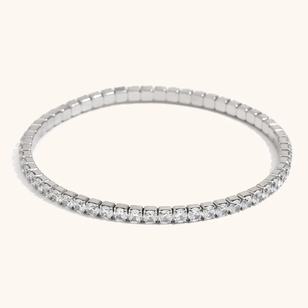 La.Muses Elastic Cubic Zirconia Stainless Steel Woman's Bracelet - USMJ0275 AliExpress-Dropship