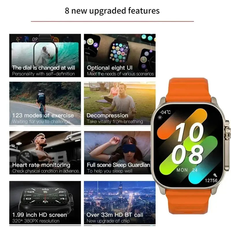 LAXASFIT T900Ultra Smartwatch Bluetooth Talk Message Alert - USMW0282 AliExpress