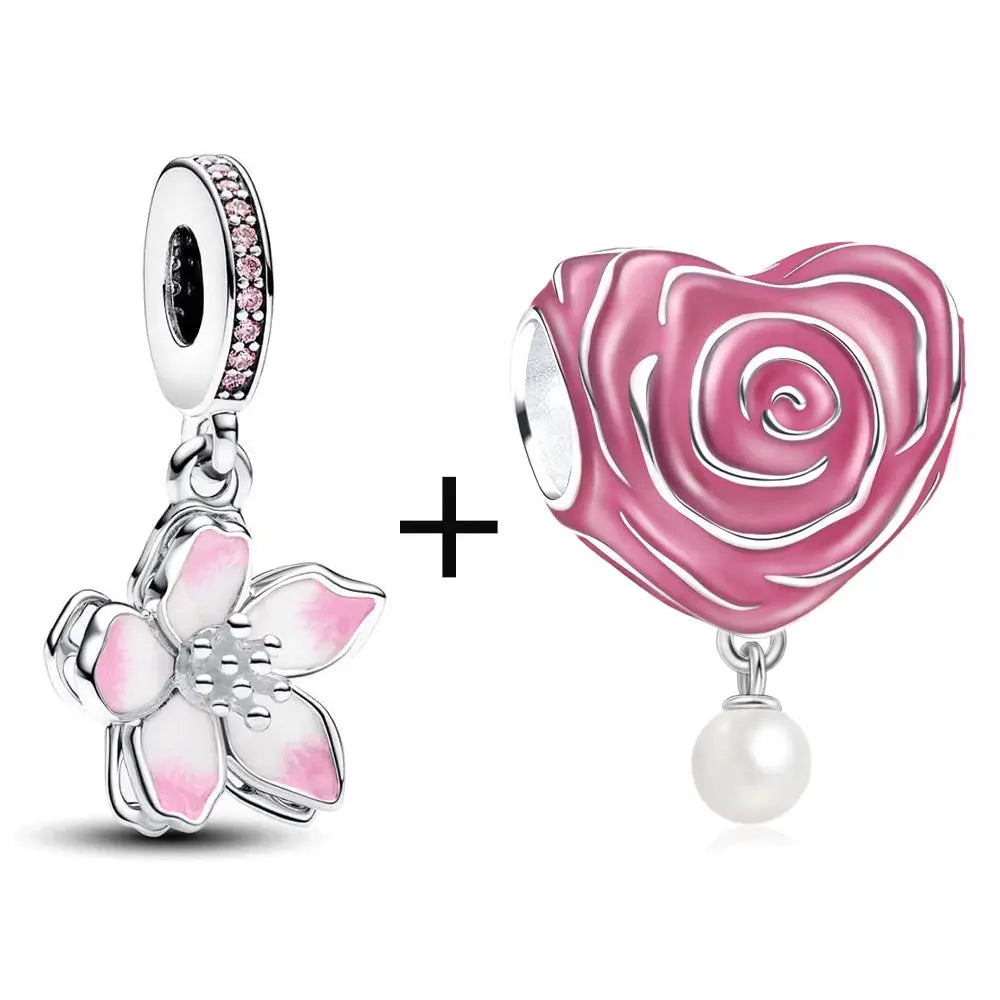 Gift Rose Lucky Bag Love Heart Dangle Charm Fit Bracelet - USMJ0216 AliExpress-Dropship