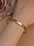 New Opal, Crystal Stainless Steel Bracelet Party Pair Bangles - USMJ0263 AliExpress-Dropship