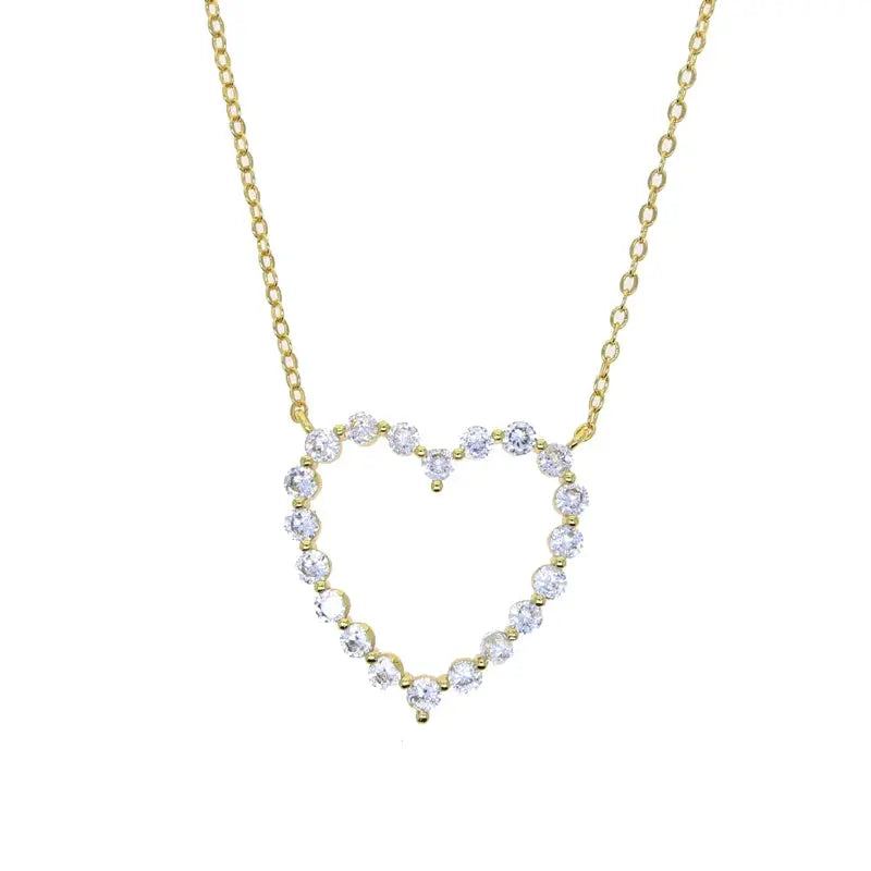 Fashion Jewelry for Girlfriend Iced Out Hollow Heart Pendant Necklace - USMJ0197 AliExpress-Dropship