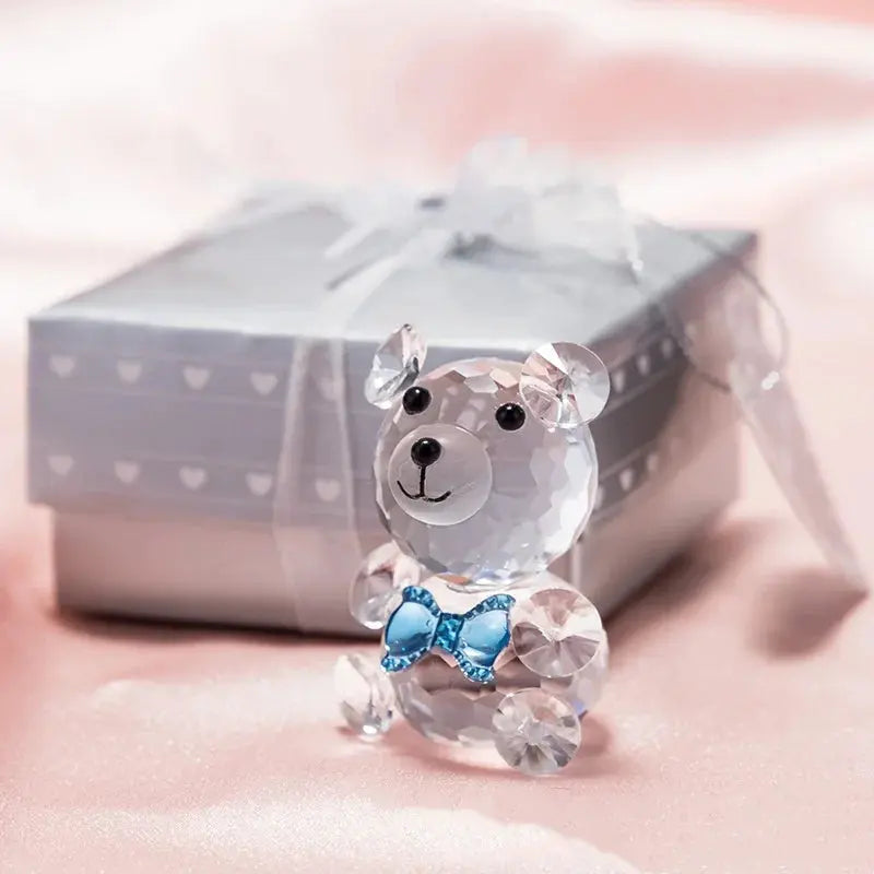 Valentines Day Gift I Love You Crystal Bear Glass Artificial Rose Flowers - USMGD0189 AliExpress-Dropship