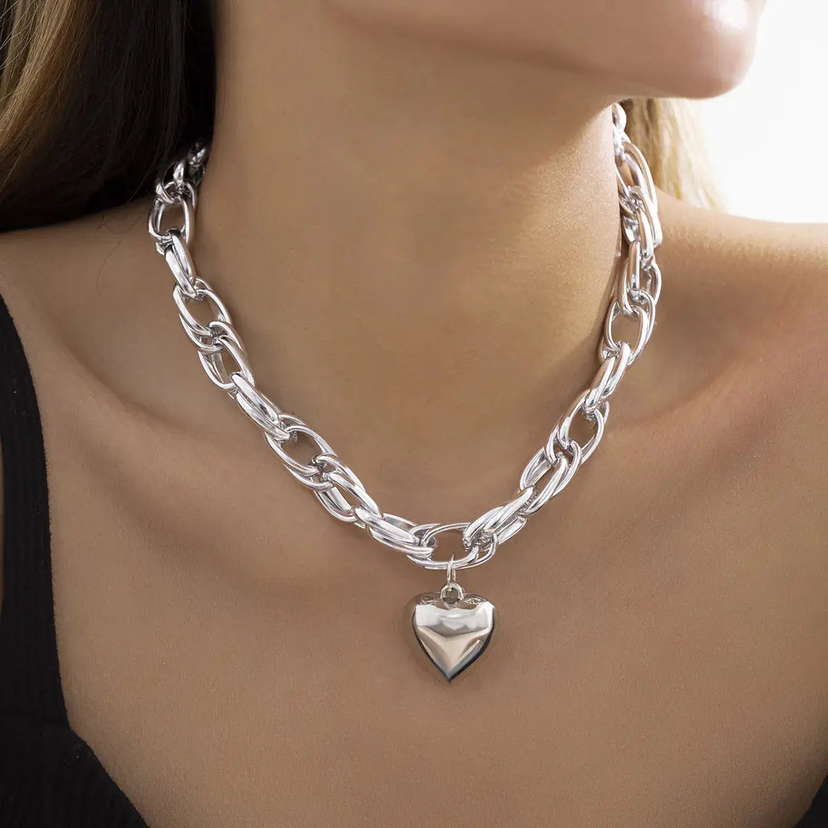 Heart Pendant Necklace for Women Trendy Choker Collar - USMJ0274 AliExpress-Dropship