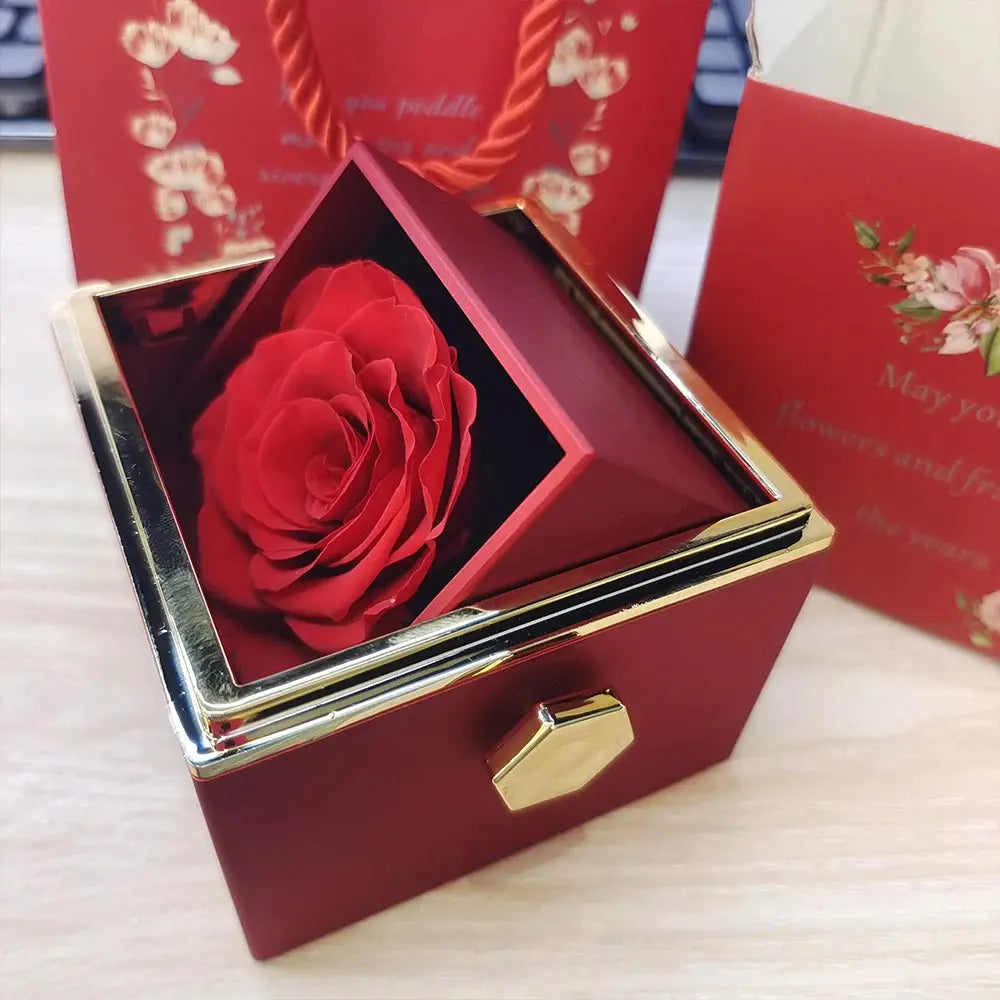 Heart Engraved Name Steel Necklace Eternal Rose Box Wedding Ring Box - USMJ0214 AliExpress-Dropship