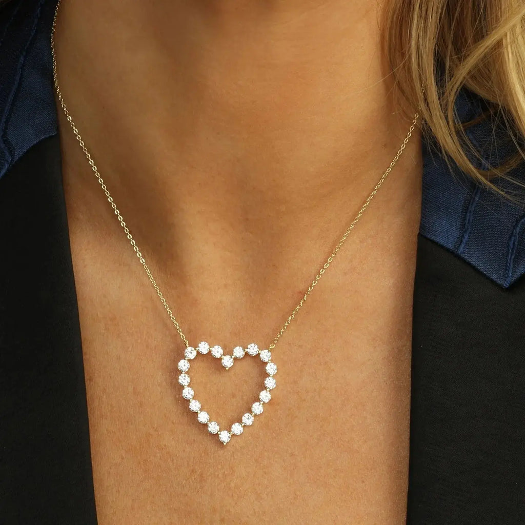 Fashion Jewelry for Girlfriend Iced Out Hollow Heart Pendant Necklace - USMJ0197 AliExpress-Dropship
