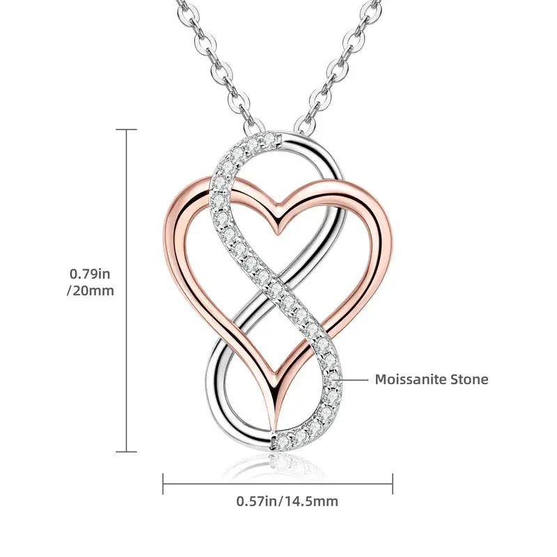 IOGOU D Moissanite Heart Infinity Pendant Necklace - USMJ0255 AliExpress-Dropship