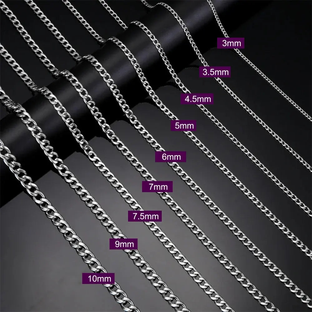 Cuban Chain Stainless Steel Necklaces for Men - USMJ0224 AliExpress-Dropship