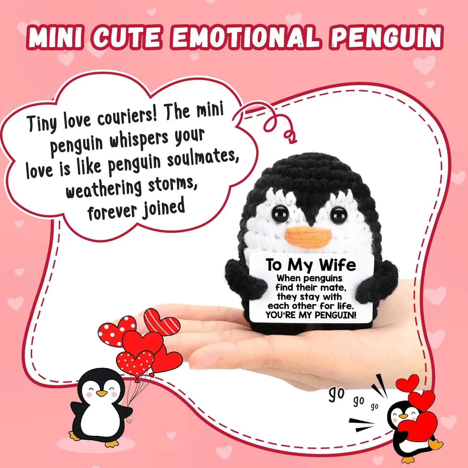 To My Love Handmade Crochet Penguin Valentine's Day - USMGD0207 AliExpress-Dropship