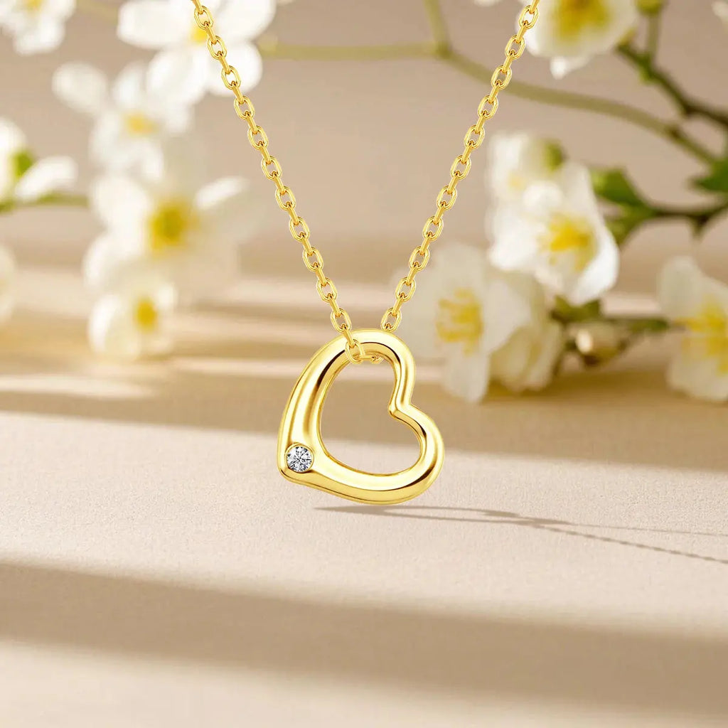 Love Shape Moissanite Pendant 14K Gold Lightweight Hollow Craft - USMJ0247 AliExpress-Dropship