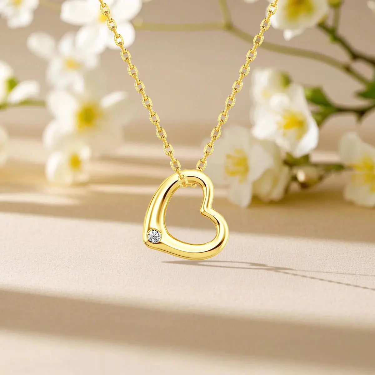 Love Shape Moissanite Pendant 14K Gold Lightweight Hollow Craft - USMJ0247 AliExpress-Dropship