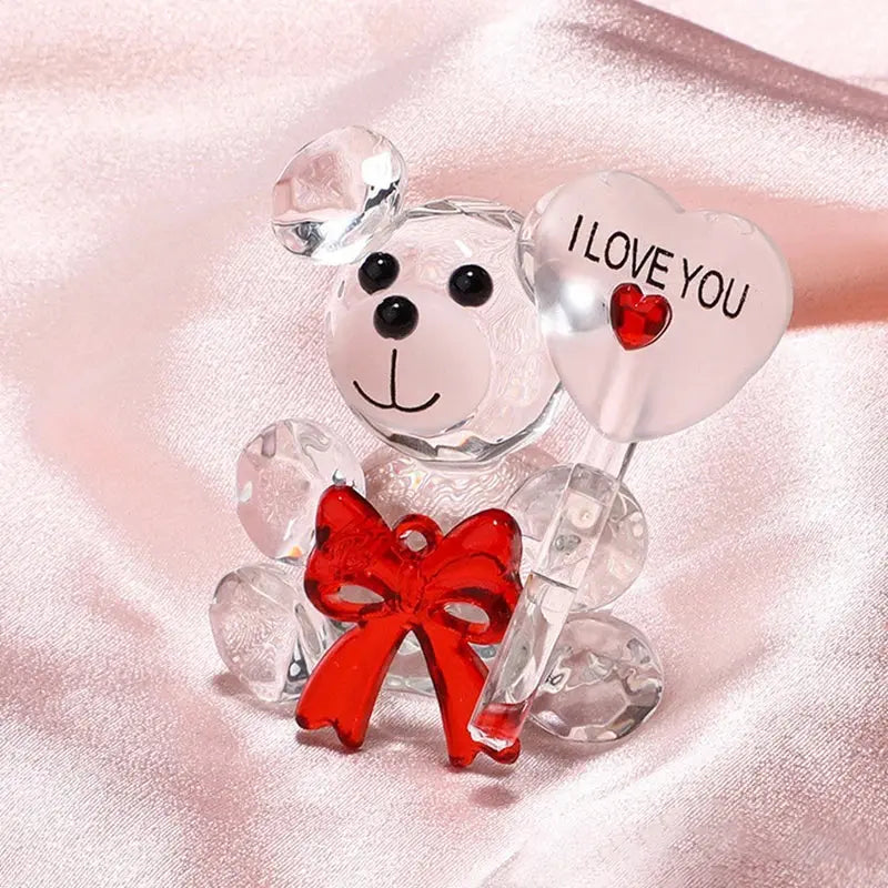 Gift I Love You Crystal Bear Artificial Rose Flowers - USMGD0184 AliExpress-Dropship