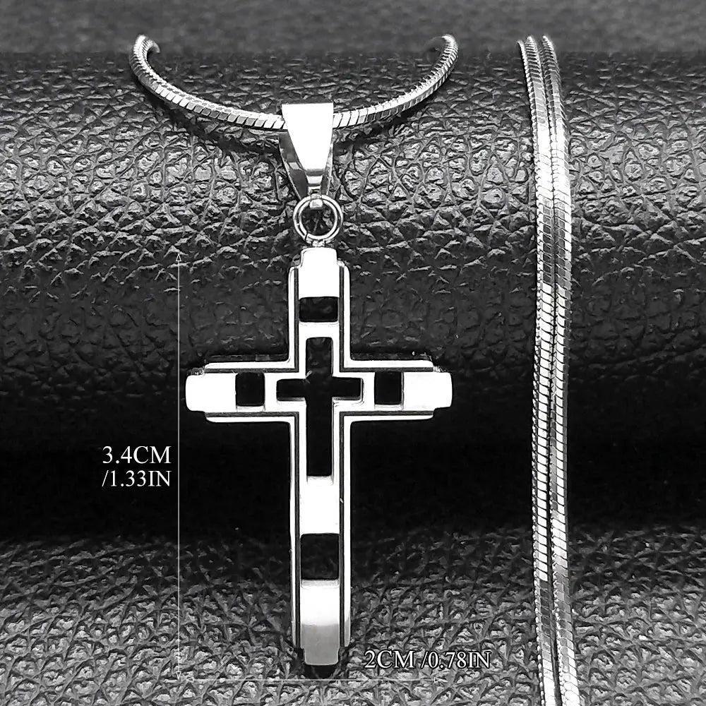 Cross Stainless Steel Choker Necklace for Man Gold Color - USMJ0223 AliExpress-Dropship