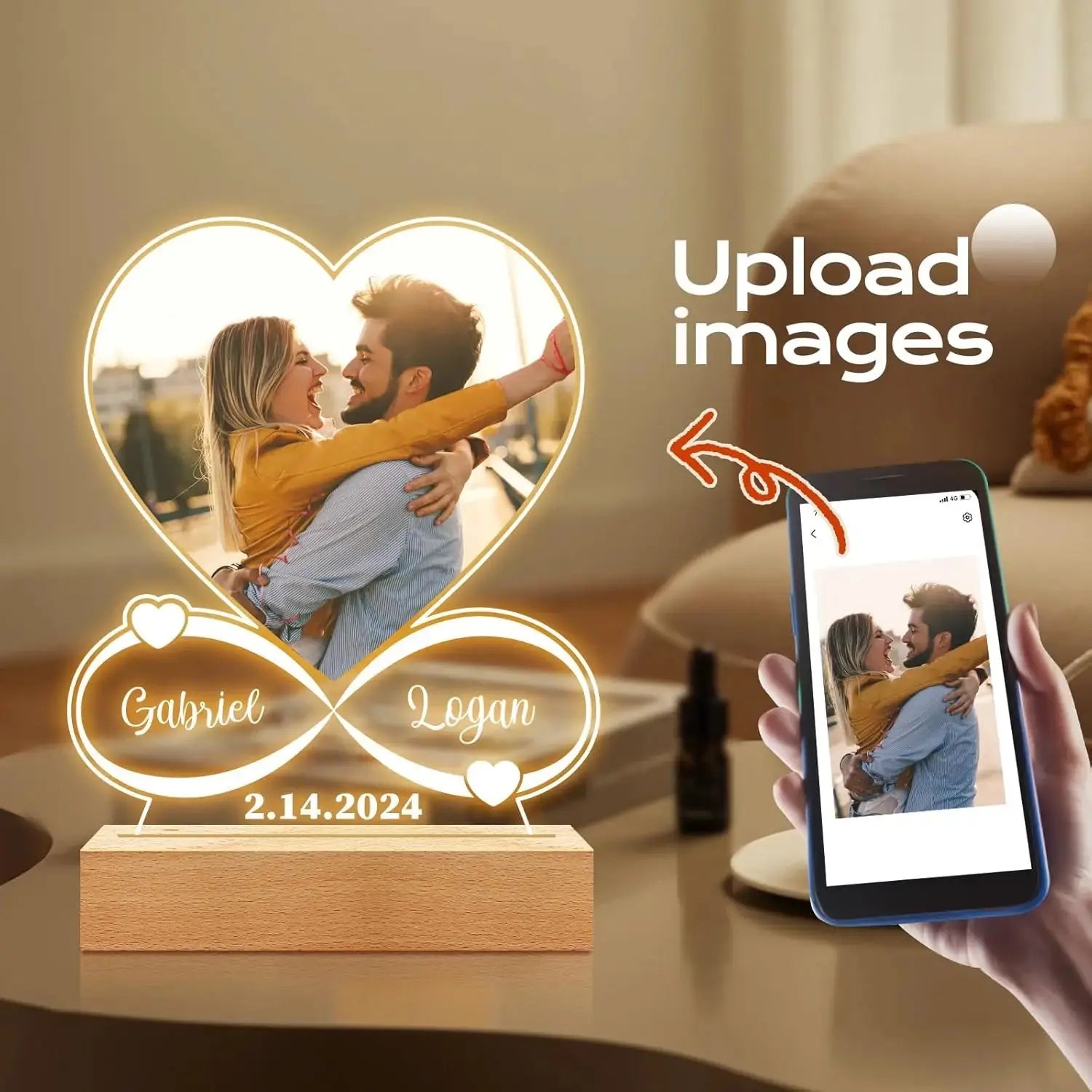 Spotify Music Plaque Gifts for Personalized Acrylic Photo Frame Lamp Couple - USMGD0202 AliExpress-Dropship