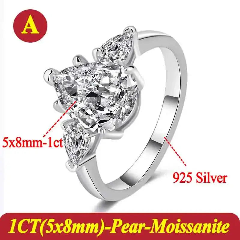 Pear Moissanite Rings for Women Original - USMJ0246 AliExpress-Dropship