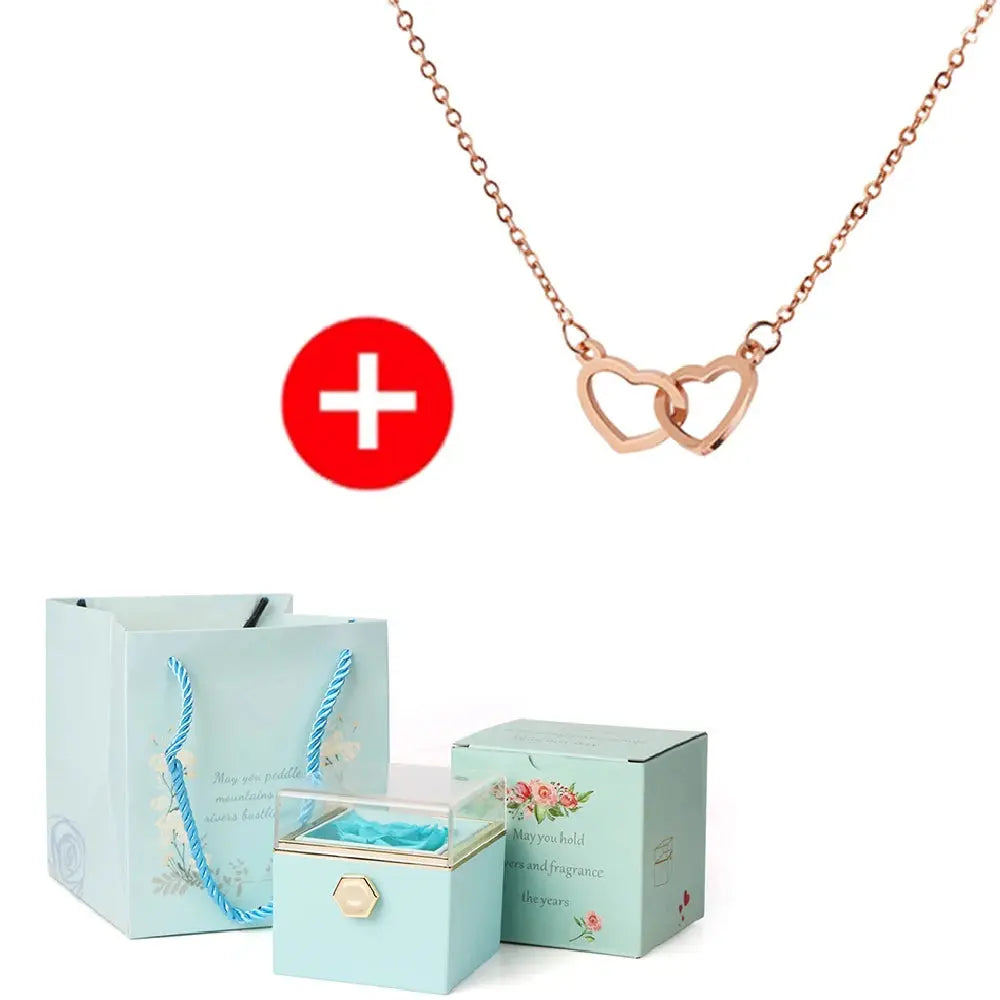 Heart Engraved Name Steel Necklace Eternal Rose Box Wedding Ring Box - USMJ0214 AliExpress-Dropship