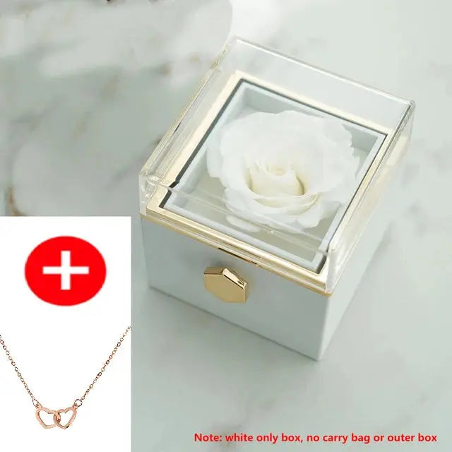 Heart Engraved Name Steel Necklace Eternal Rose Box Wedding Ring Box - USMJ0214 AliExpress-Dropship