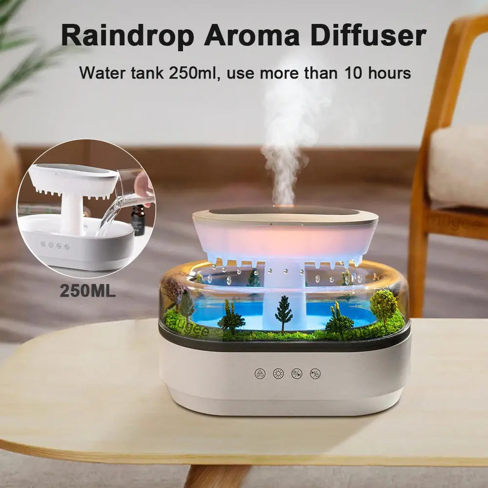 Aroma Humidifier Raindrop Air Humidifier Colorful Light White Noise - USMOD0112 AliExpress