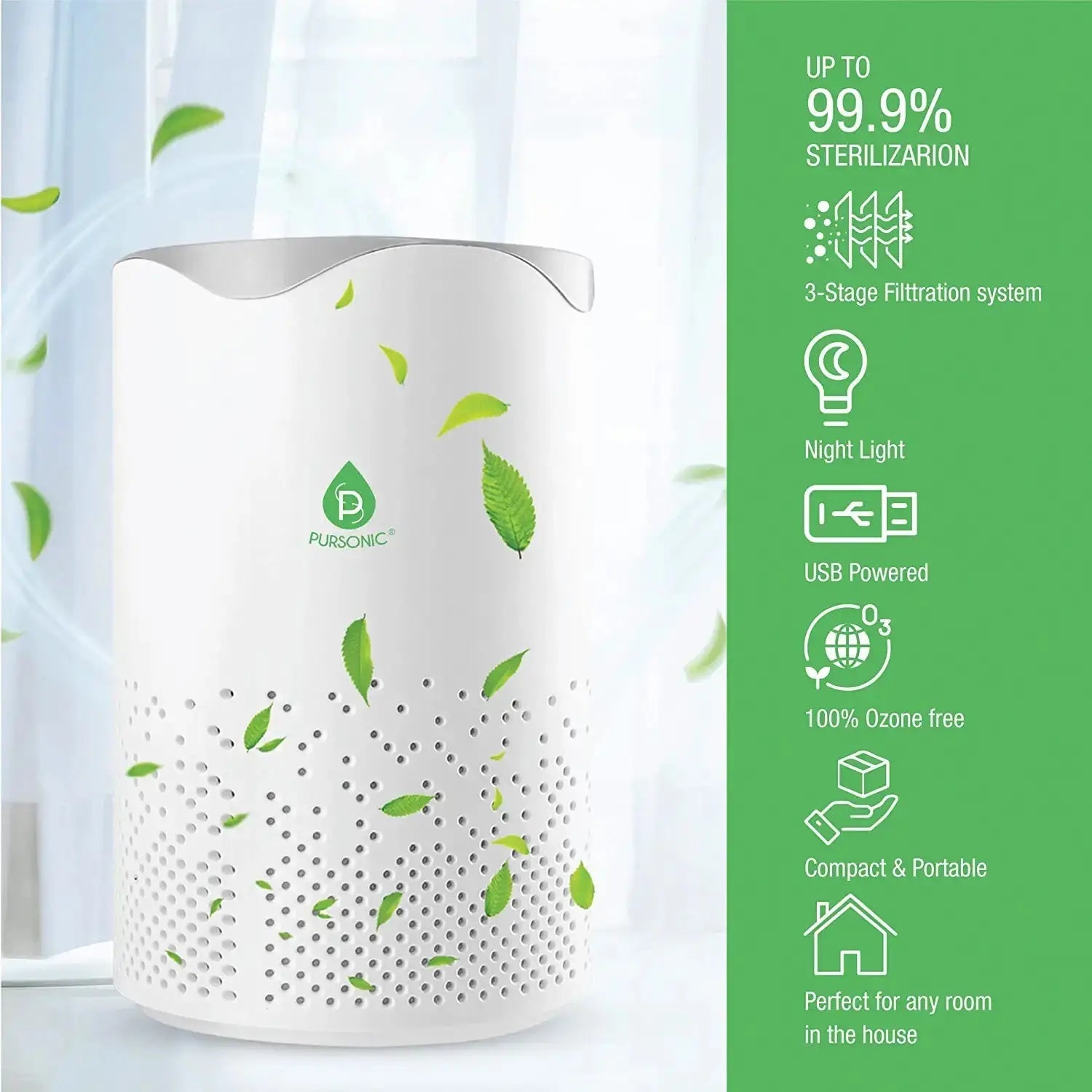 USB Powered True HEPA Air Purifier - USMOD0105 Blush Apollo