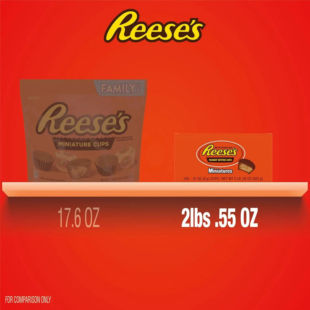 Miniatures Milk Chocolate Peanut Butter Cups, Candy Packs, 0.31 Oz (105 Pieces)