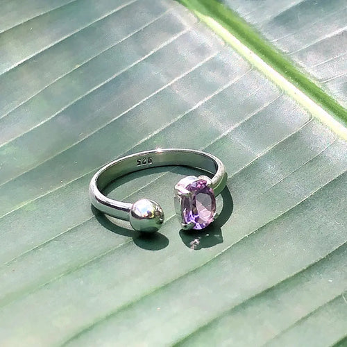 Amethyst Ball Ring - USMJ0331 DC-SLATE + SALT