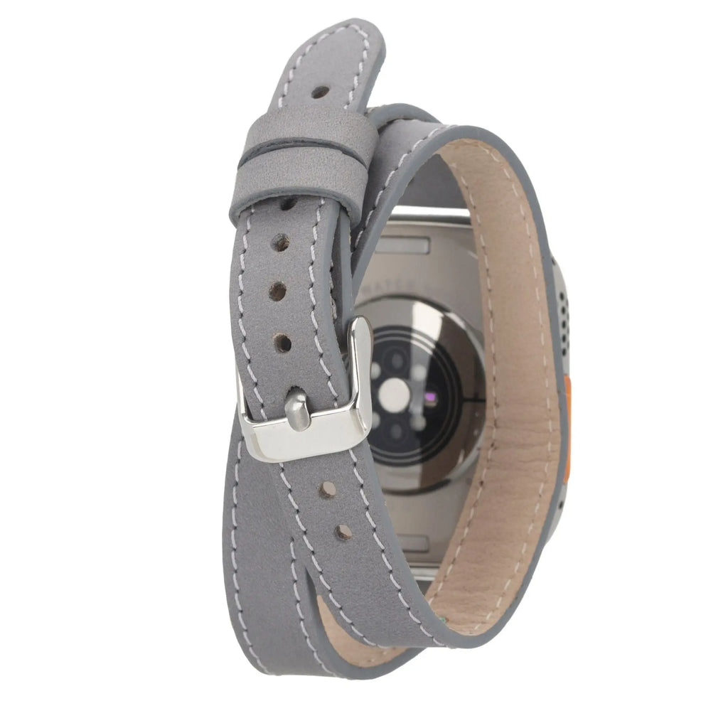 Basin Double Tour Leather Bands for Apple Watch 9, Ultra 2 and SE - USMW0340 DC-TORONATA