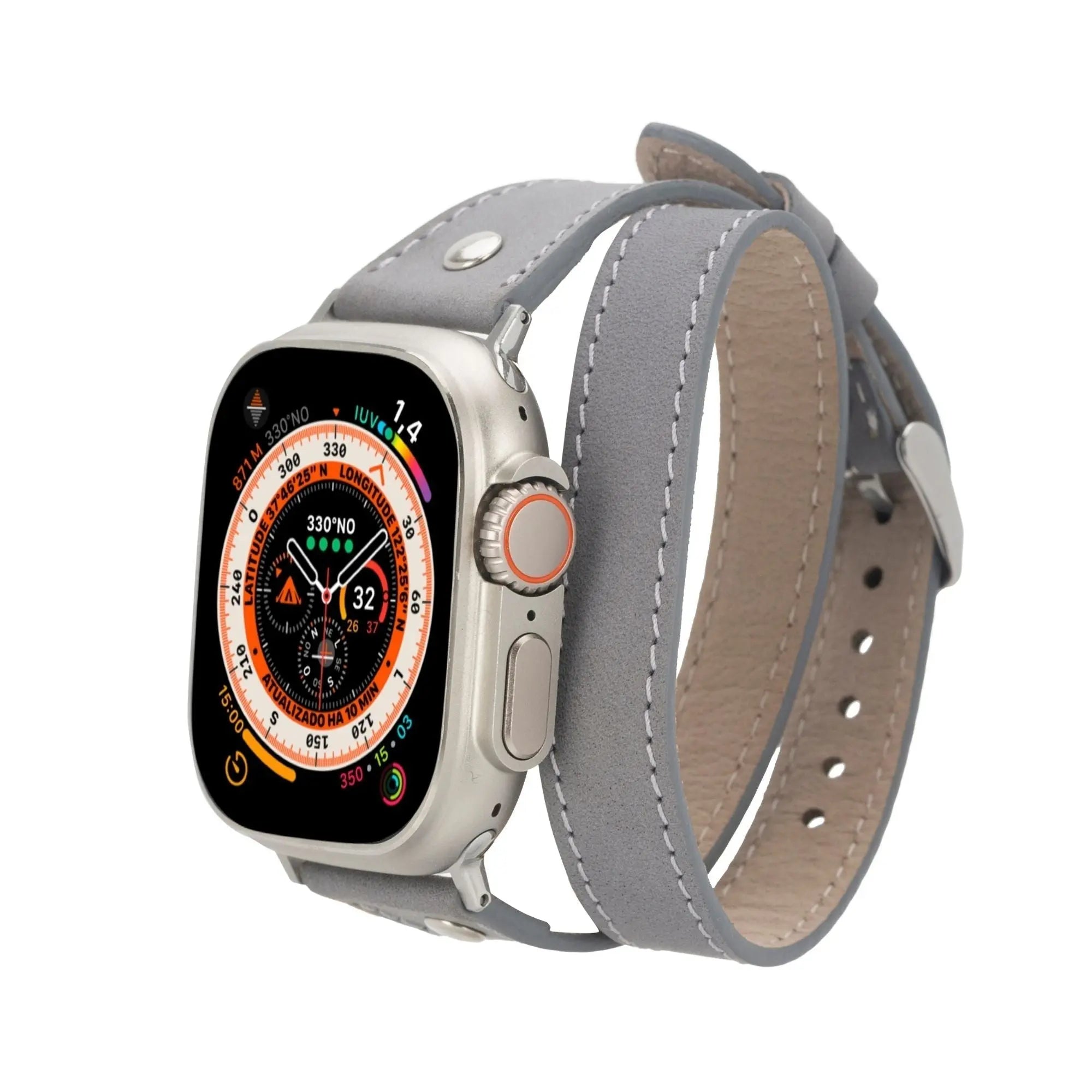 Basin Double Tour Leather Bands for Apple Watch 9, Ultra 2 and SE - USMW0340 DC-TORONATA