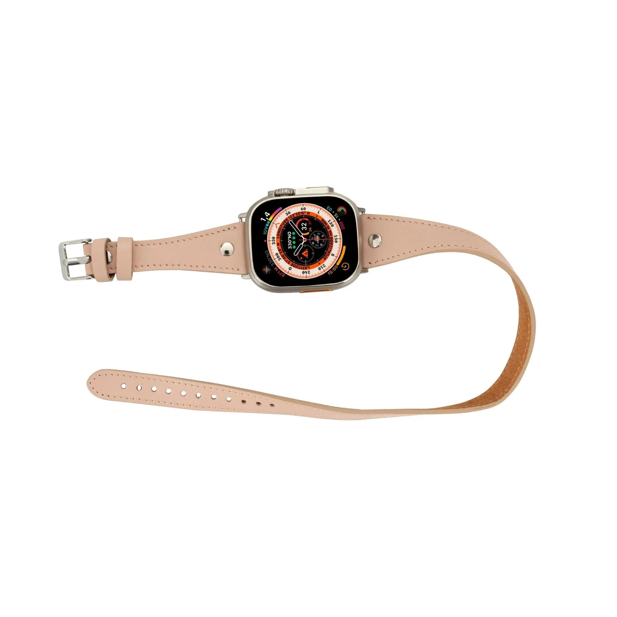 Basin Double Tour Leather Bands for Apple Watch 9, Ultra 2 and SE - USMW0340 DC-TORONATA