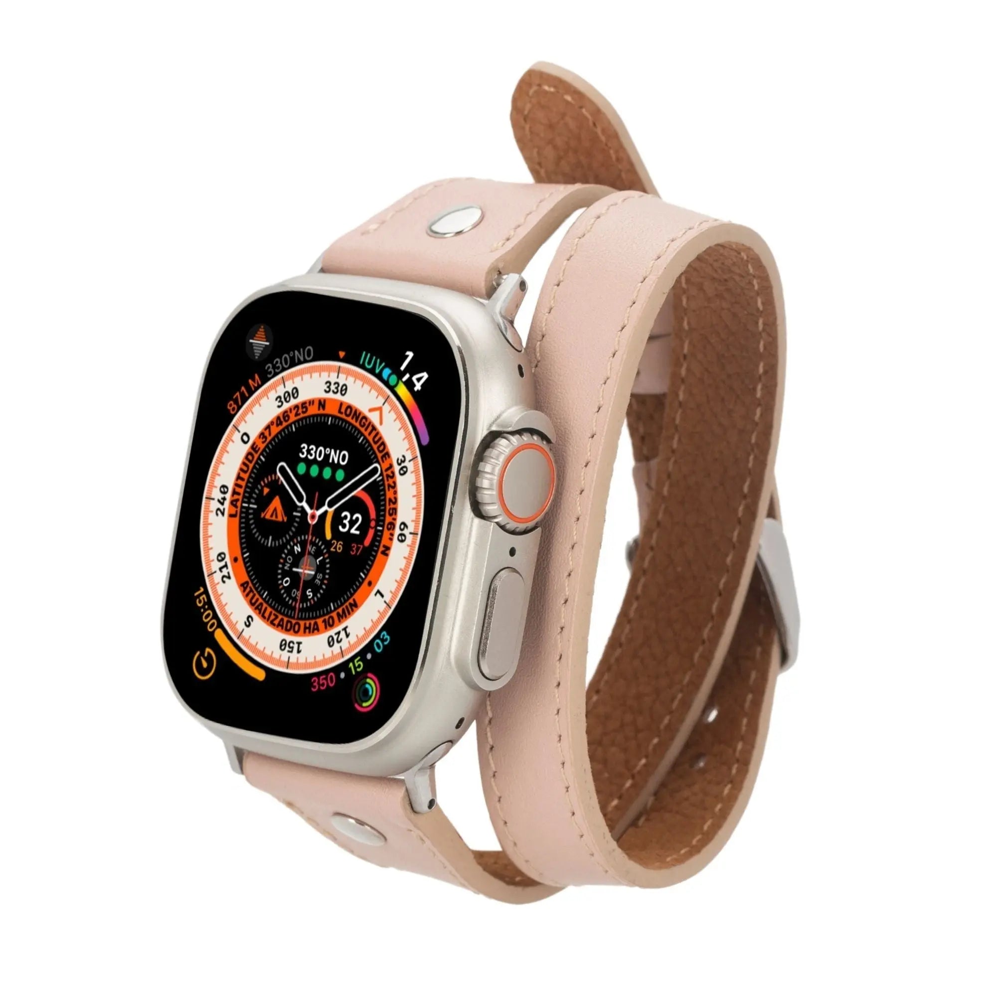 Basin Double Tour Leather Bands for Apple Watch 9, Ultra 2 and SE - USMW0340 DC-TORONATA