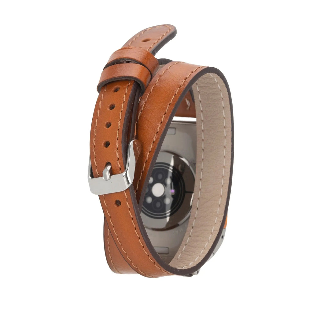 Basin Double Tour Leather Bands for Apple Watch 9, Ultra 2 and SE - USMW0340 DC-TORONATA