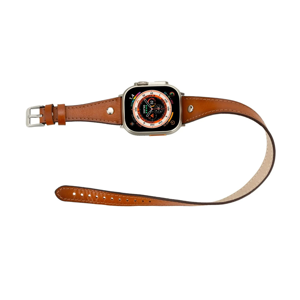 Basin Double Tour Leather Bands for Apple Watch 9, Ultra 2 and SE - USMW0340 DC-TORONATA