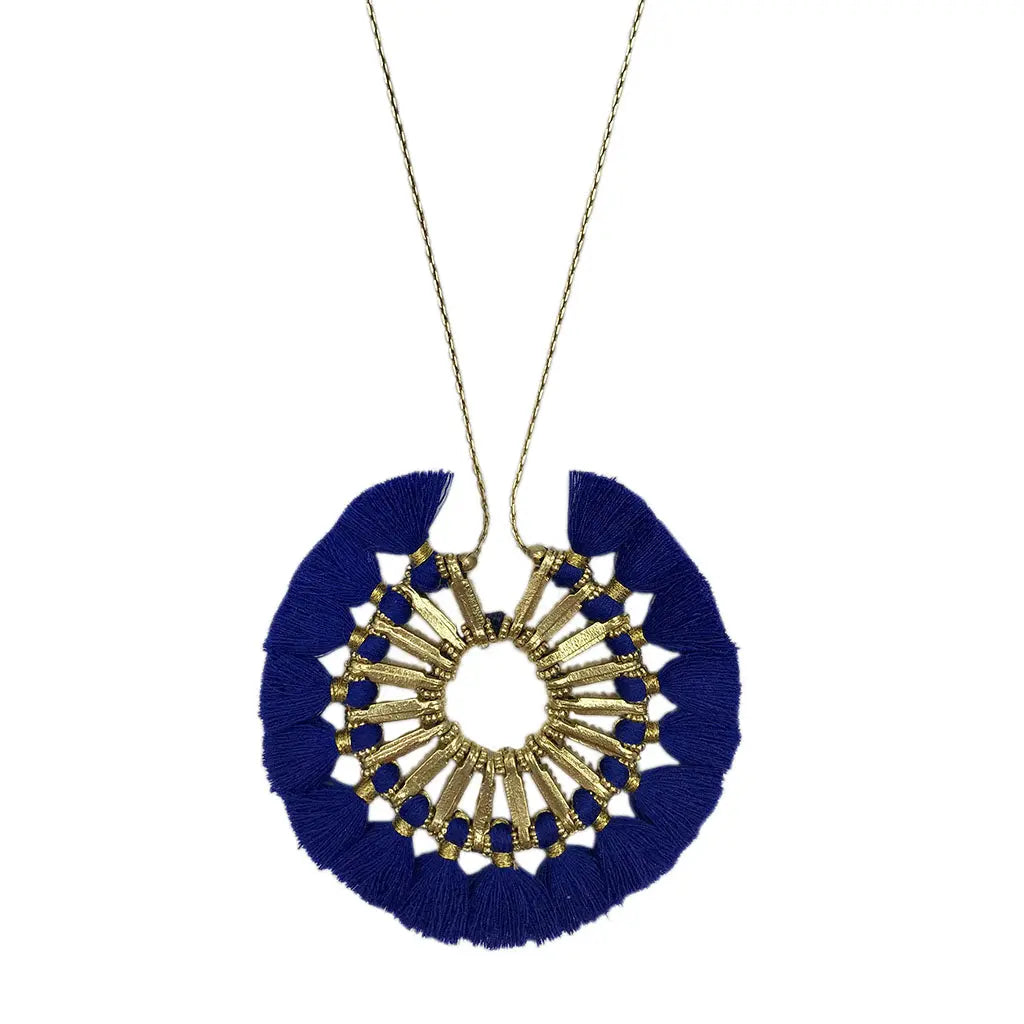 Tassel Halo Necklace - USMJ0338 DC-SLATE + SALT