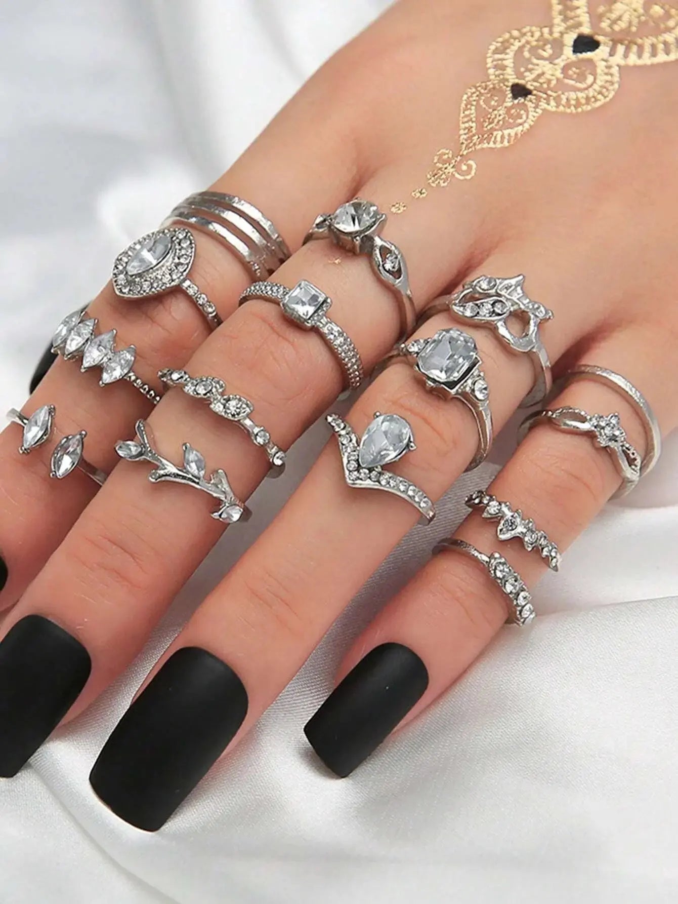 Vintage Rhinestone Knuckle Ring Set - USM002 US-GiftStore-4U