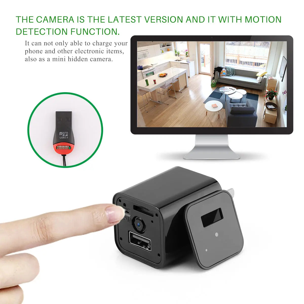 HD 1080P Hidden Camera USB Charger Home Security - USMMA096 Teal Simba