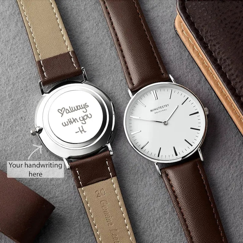 Handwriting Gifts for Groom, Engraved Watch for Men - USM066 Green Millie