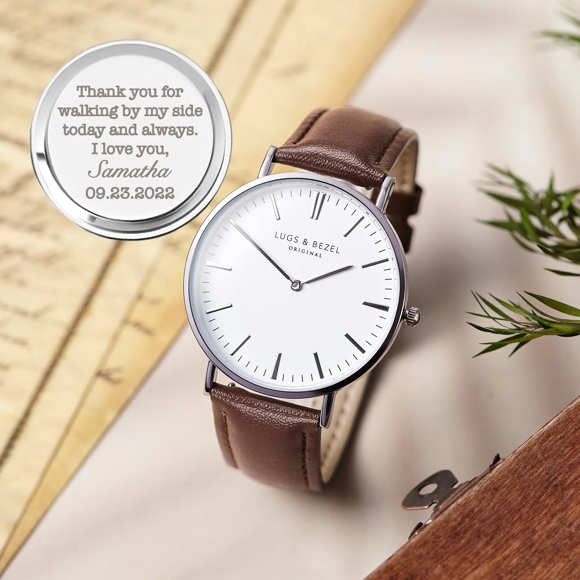 Personalized Men's Watch, Engraved Watch Gift - USMW071 Green Millie