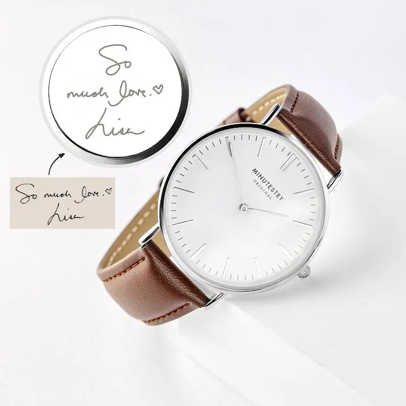 Handwriting Gifts for Groom, Engraved Watch for Men - USM066 Green Millie
