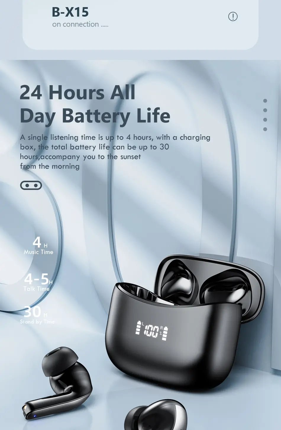 LED TWS Earbuds Bluetooth 5.0 Earphones for Huawei iPhone - USMMA0104 Teal Simba
