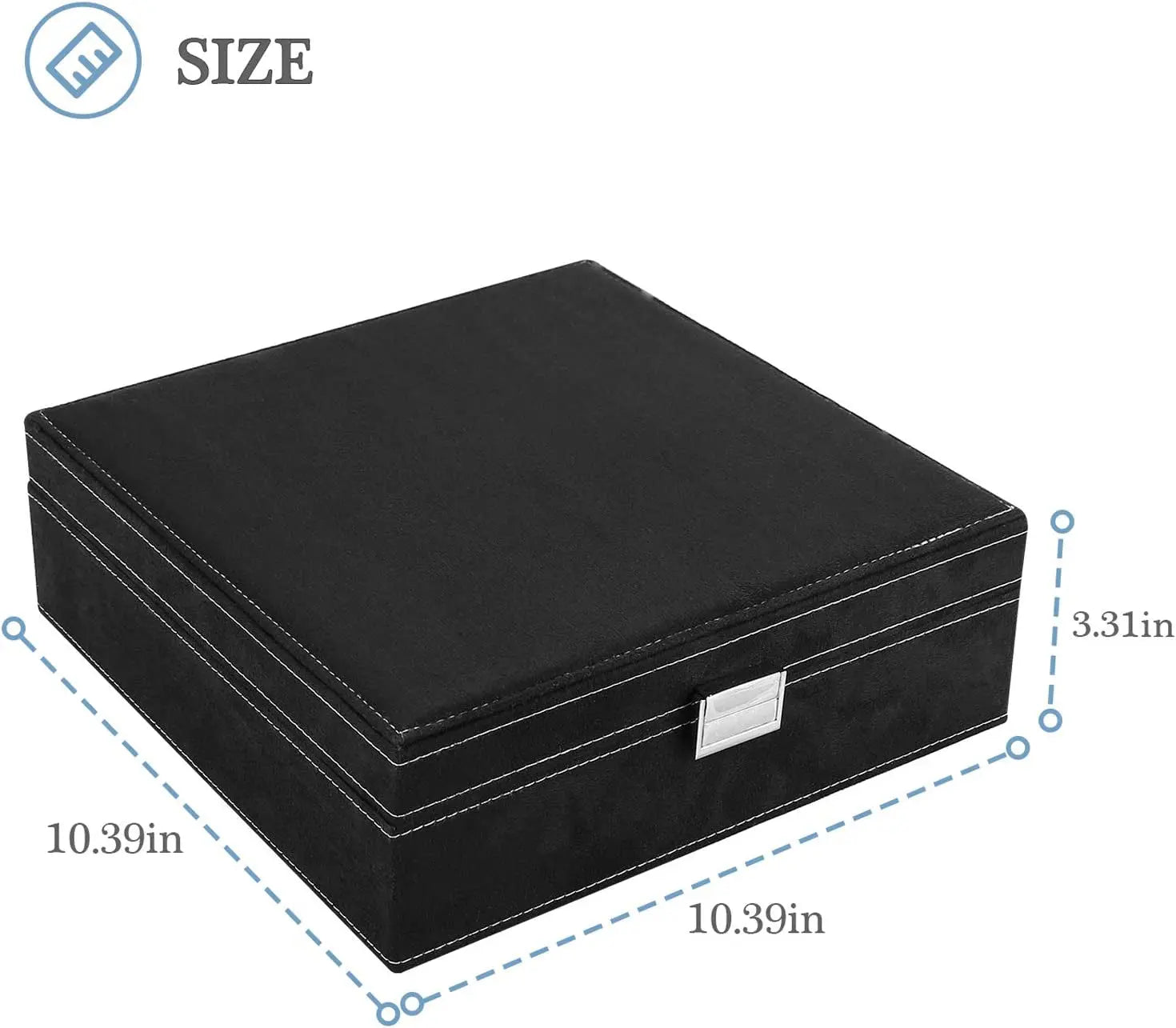 Velvet Jewelry Box Organizer for Women Father'S Day, 2 Layer Jewelry Display Storage Holder Case for Necklace Earrings Bracelets Rings -Black