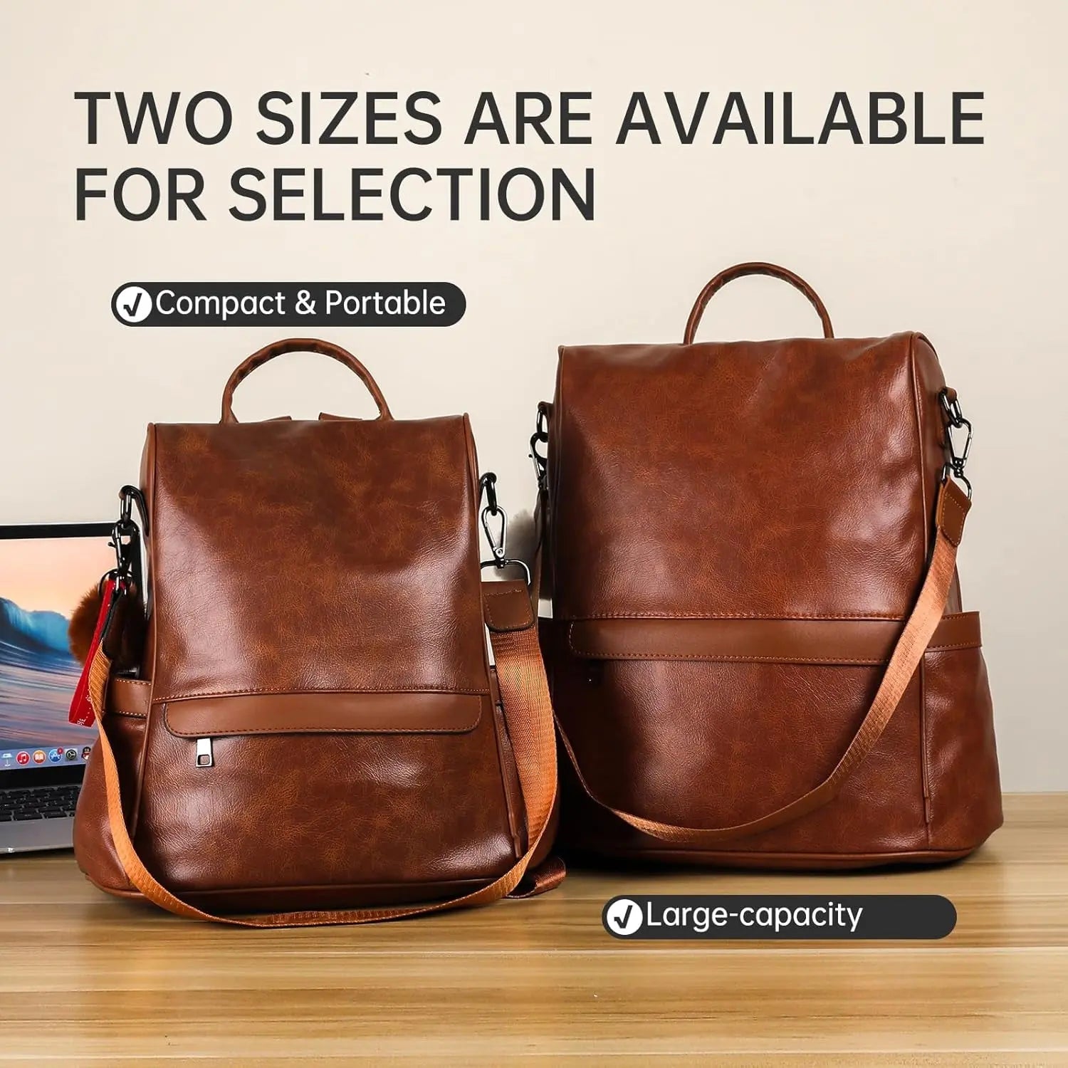 Women Backpack Purse PU Leather Anti-Theft Casual Shoulder Bag Fashion Ladies Satchel Bags