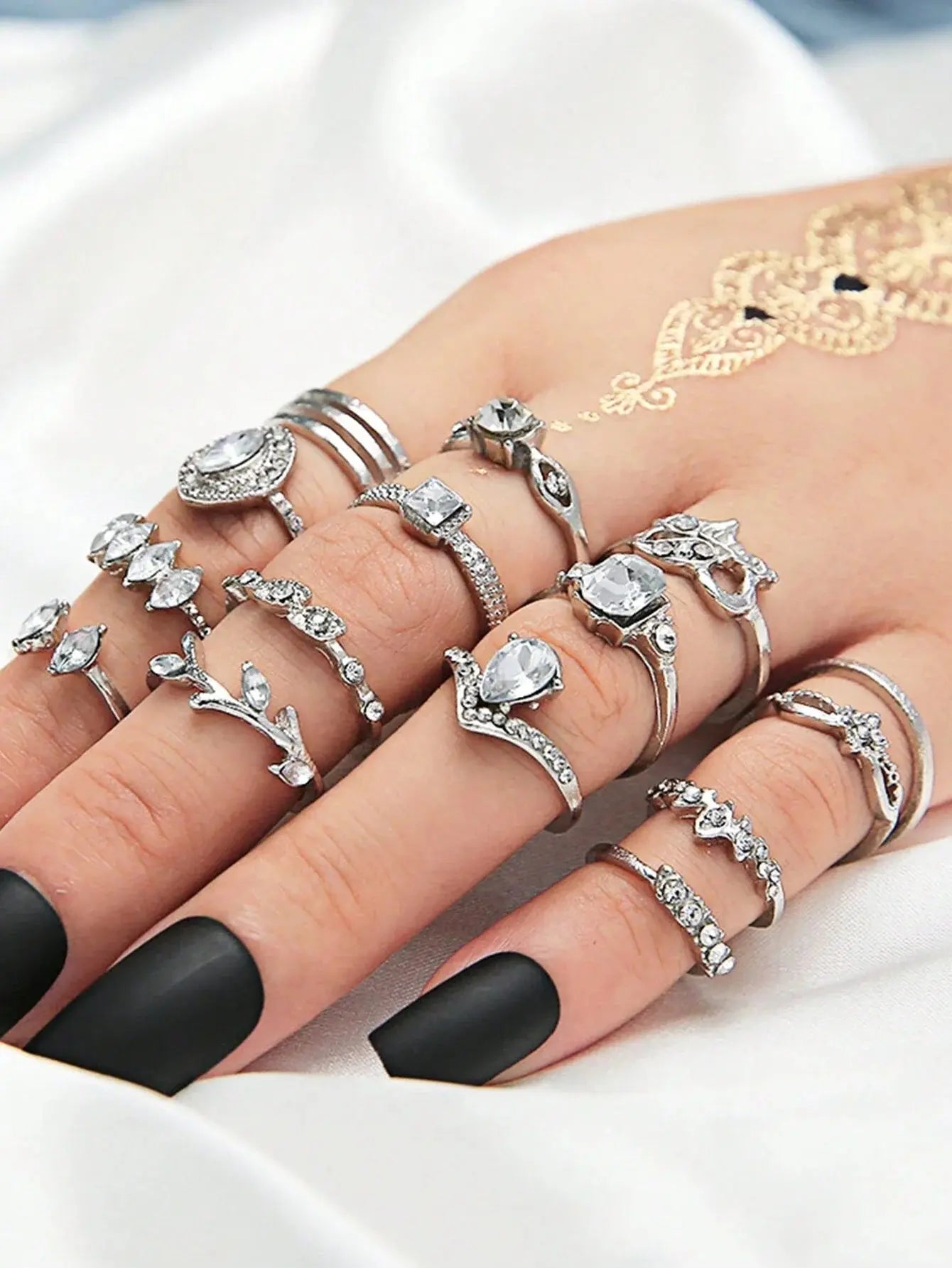 Vintage Rhinestone Knuckle Ring Set - USM002 US-GiftStore-4U