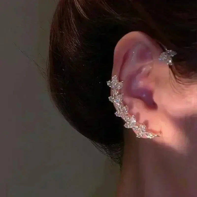 Green Crystal Golden Leaves Earrings for Women - USM003 US-GiftStore-4U