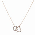 Rose Gold Interlocking Heart Necklace -  USMJ086 Scarlet Mulberry