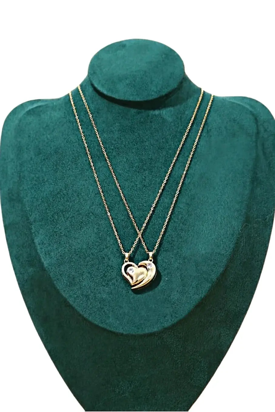 Magnetic Couple Heart Necklaces - USM084 Scarlet Mulberry