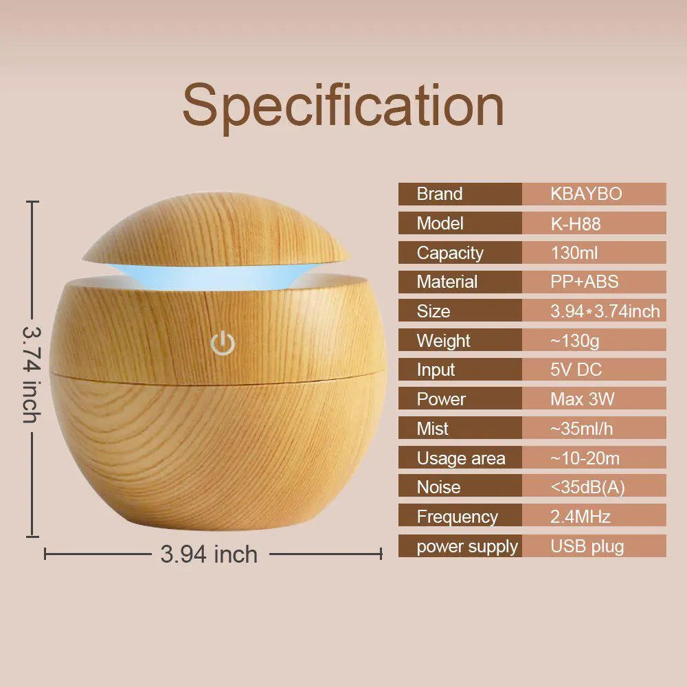 USB Ultrasonic Cool Mist Humidifier Air Purifier 7 Color Change LED - USM0108 Jade